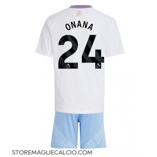 Aston Villa Amadou Onana #24 Maglia Gara Trasferta Repliche 2024-25 Bambino Maniche Corte Aston Villa Amadou Onana #24 Maglia Gara Trasferta Repliche 2024-25 Bambino Maniche Corte